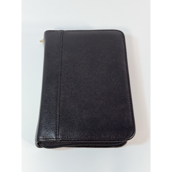 Levenger Black & White Leather Travel Organizer Tech Accessories Storage Case - Picture 5 of 14